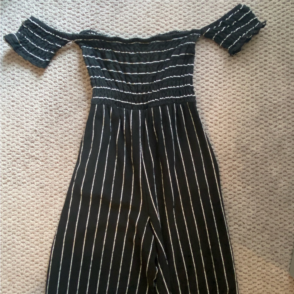 Black off the shoulder jumpsuit